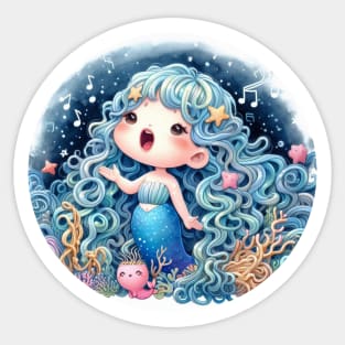 Cute Singing Little Mermaid Under the Sea Sticker